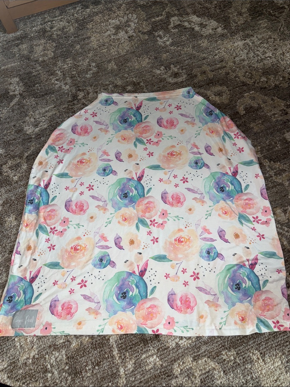 Copper pearl floral nursing/ car seat carrier cover